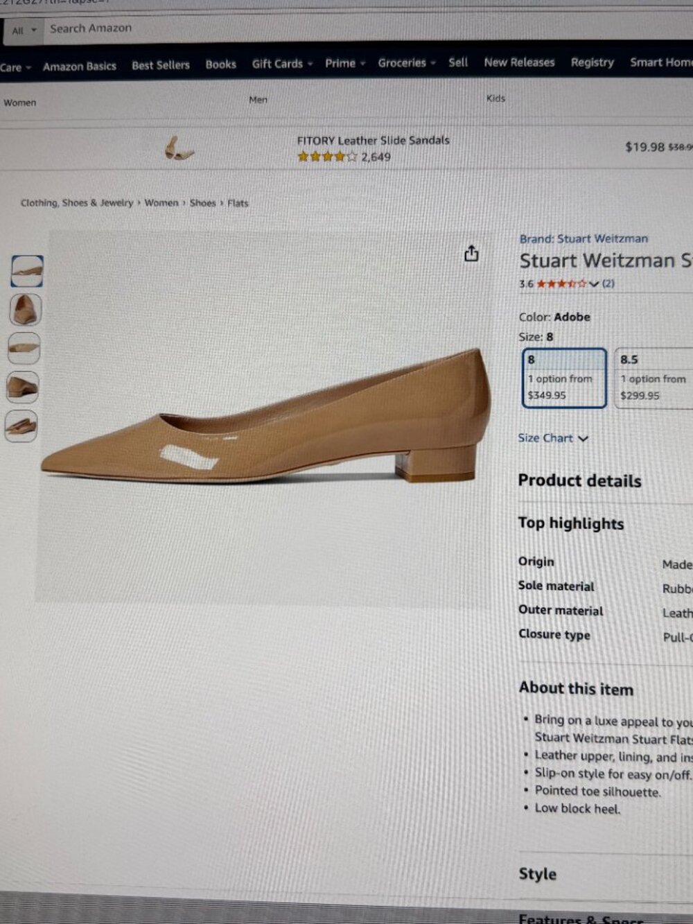Stuart Weitzman Womens Stuart Flat - Picture 2 of 11